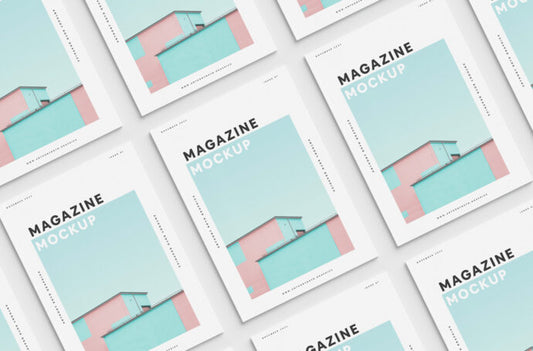 Mockup of a Grid Layout for Magazine Covers