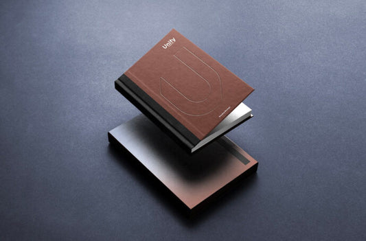 Mockup of a Hardcover Notebook