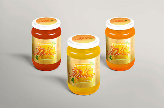 Mockup of a Jam Jar for Packaging Design