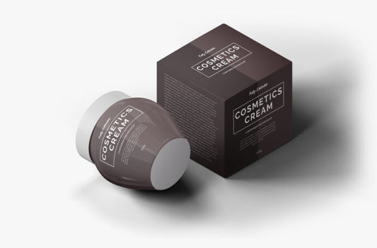 Mockup of a Jar and Box for Cosmetic Cream