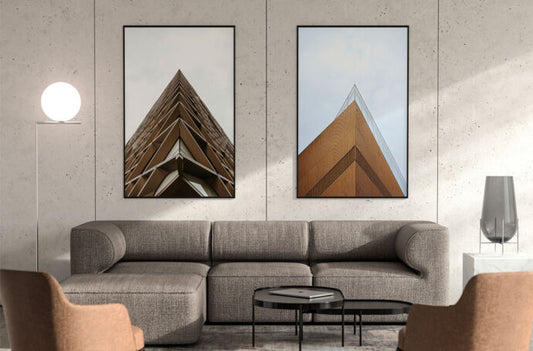 Mockup of a Living Room with Two Poster Frames