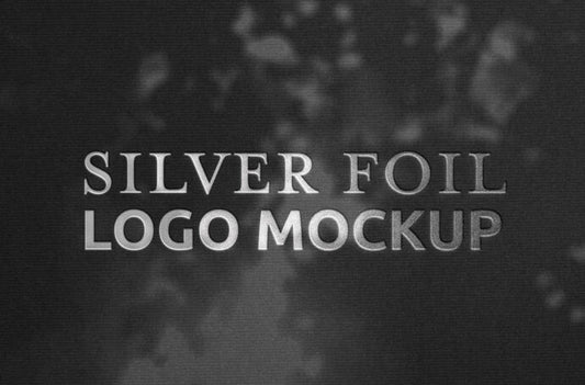 Mockup of a Logo with Silver Foil