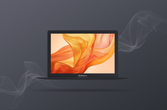 Mockup of a MacBook Air in a Dark Setting