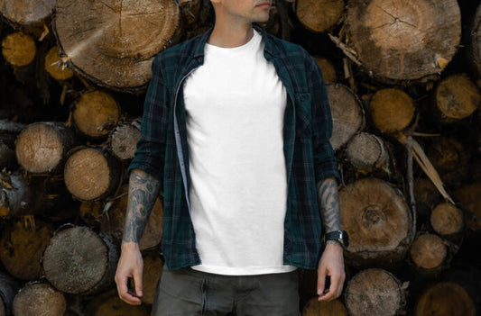 Mockup of a Man Wearing Shirt and T-Shirt