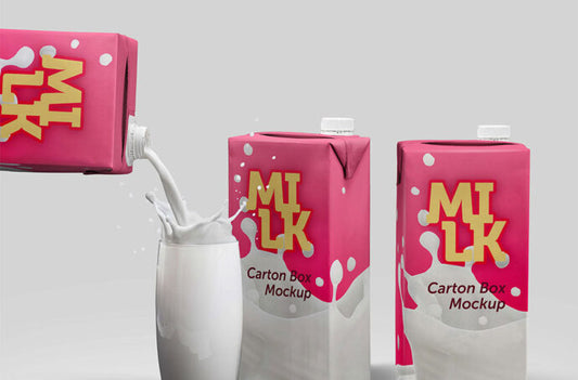 Mockup of a Milk Carton Box