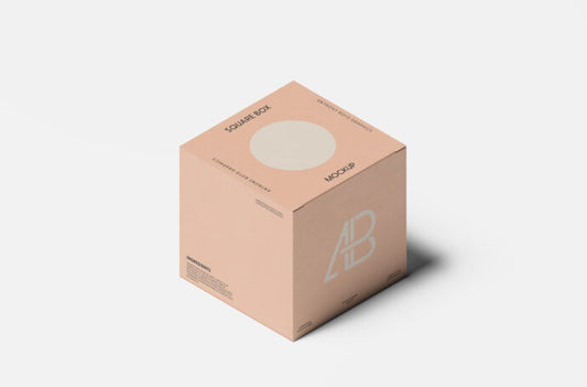 Mockup of a Packaging Box in Cube Shape