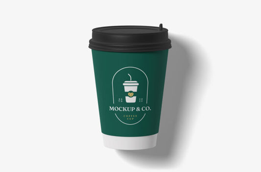 Mockup of a Paper Cup with Lid for Takeout