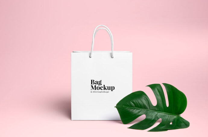 Mockup of a Paper Shopping Bag