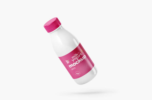 Mockup of a Plastic Bottle for Yogurt