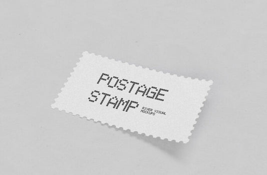 Mockup of a Rectangular Postage Stamp