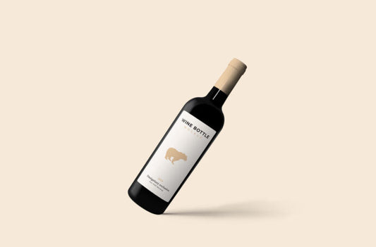 Mockup of a Red Wine Bottle