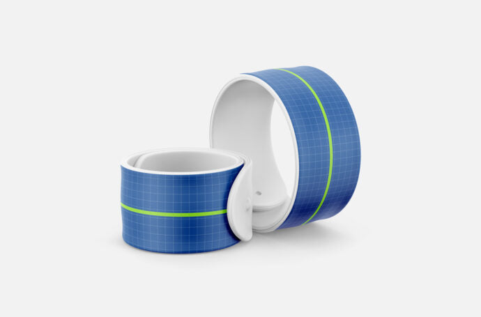 Mockup of a Rubber Slap Bracelet