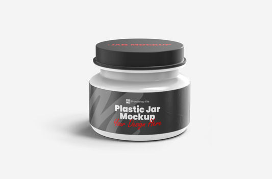 Mockup of a Screw Cap Small Plastic Jar