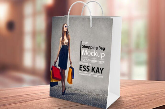 Mockup of a Shopping Paper Bag