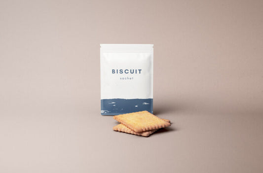 Mockup of a Small Food Sachet for Packaging