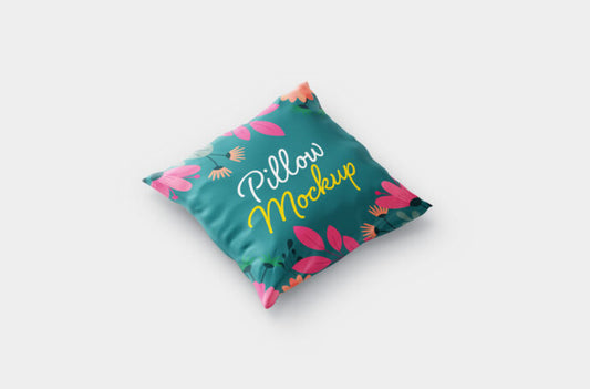 Mockup of a Small Square Pillow