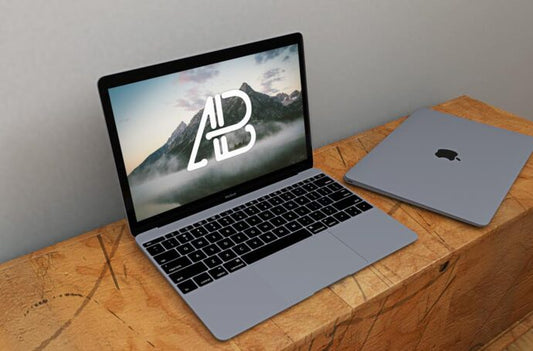 Mockup of a Space-grey MacBook