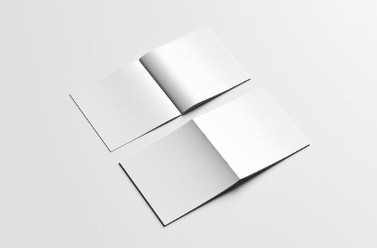 Mockup of a Square Brochure Cover and Back