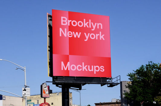 Mockup of a Square Road Billboard for Advertising