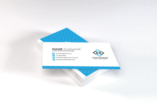 Mockup of a Stack of Business Cards