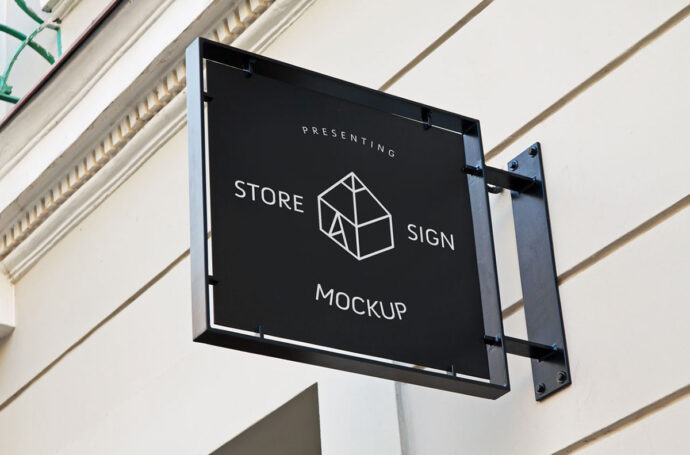 Mockup of a Store Sign