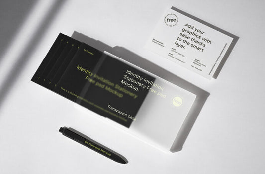 Mockup of a Transparent Case for Business Cards