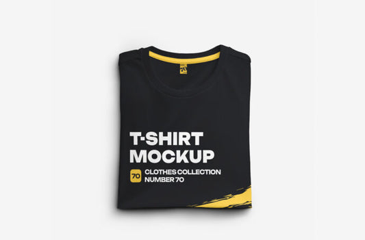 Mockup of a Unisex T-Shirt that is Folded