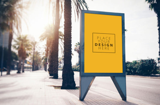 Mockup of a Vertical Street Sign for Marketing and Branding