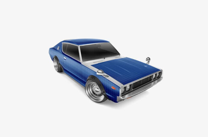 Mockup of a Vintage Muscle Car