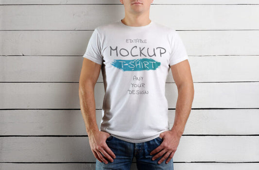 Mockup of a White Men's Shirt