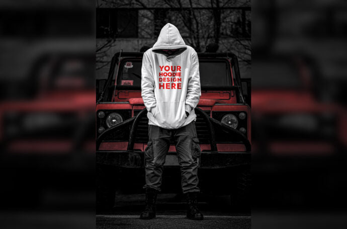 Mockup of a Young Man Wearing a Hoodie