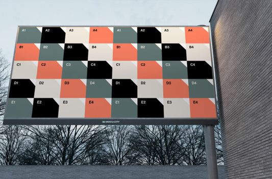 Mockup of a horizontal urban billboard