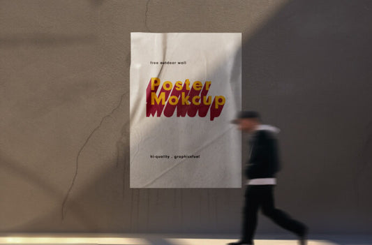 Mockup of a vertical urban poster