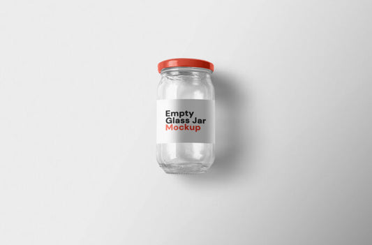 Mockup of an Empty Glass Jar with Label