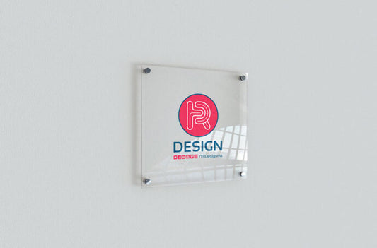 Mockup of an Office Door Sign