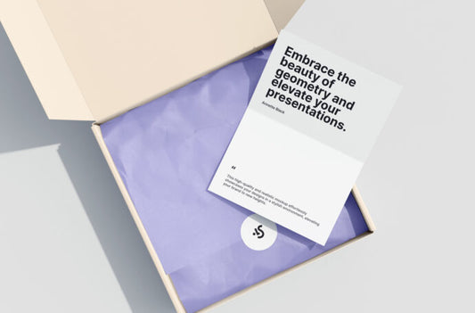 Mockup of an Open Gift Box with Card