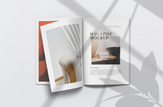 Mockup of an Open Glossy Magazine