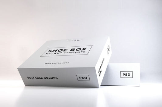 Mockup of an Open Shoe Box