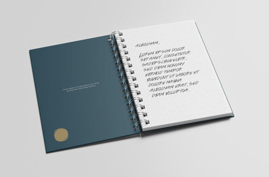 Mockup of an Open Spiral Notebook