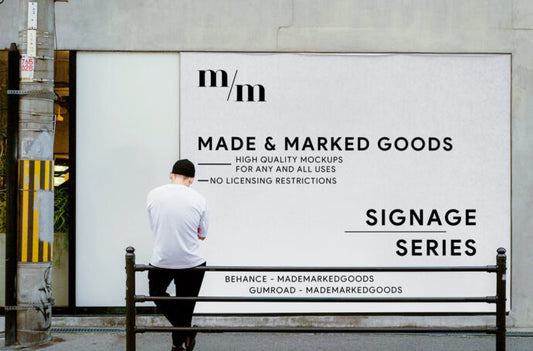 Mockup of an Outdoor Billboard in a Horizontal Orientation