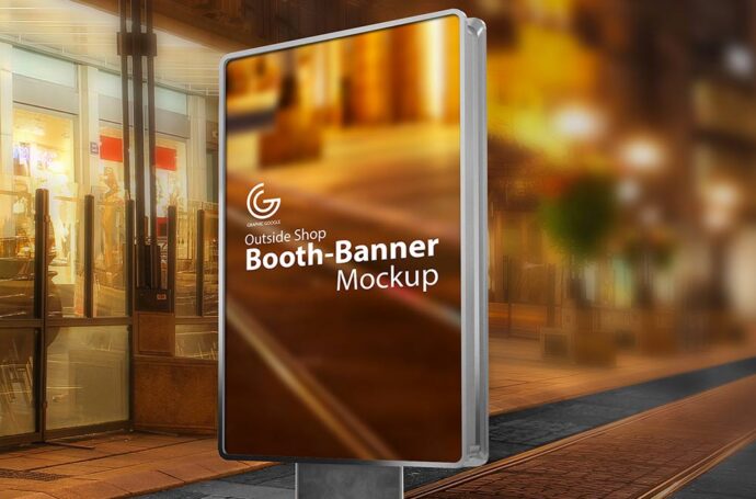 Mockup of an Outdoor Booth Banner