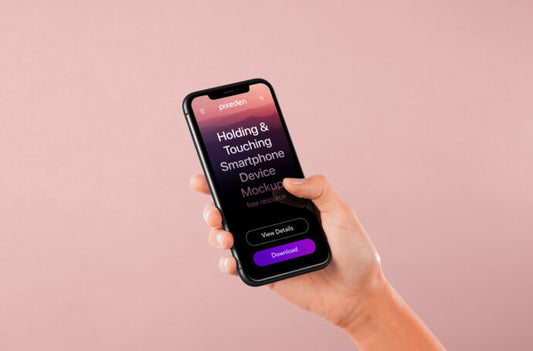 Mockup of iPhone Display with Thumb Touching