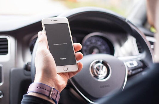 Mockup of iPhone in a Car