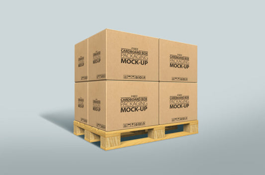 Pallet Mockup with Cardboard Boxes