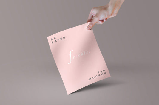 Paper or Magazine Mockup with Hand Holding