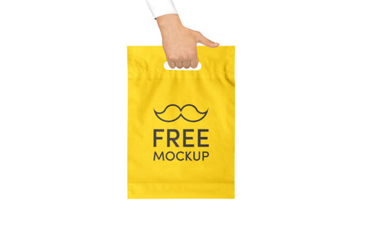 Plastic Bag Mockup with Hand Holding