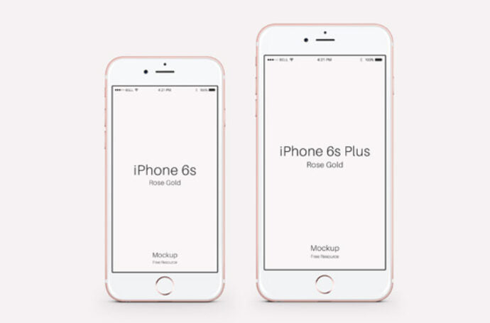 Rose Gold Mockups for iPhone 6S and 6S Plus - Clean and Professional