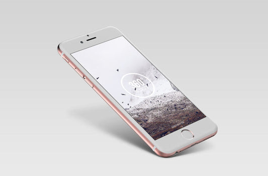 Rosegold iPhone Mockup with Floating Effect