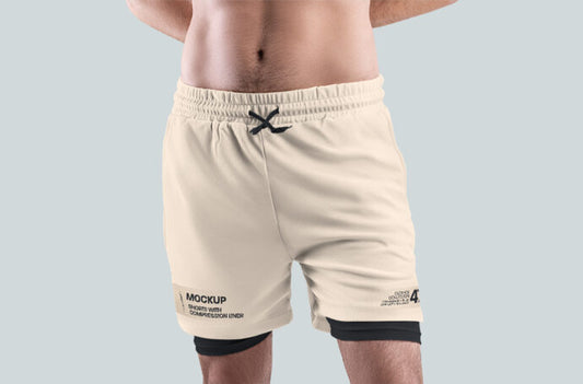 Set of Mockups for Men's Jersey Shorts