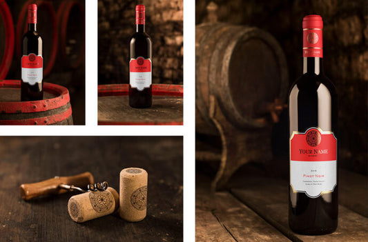 Set of Red Wine Bottle Mockups